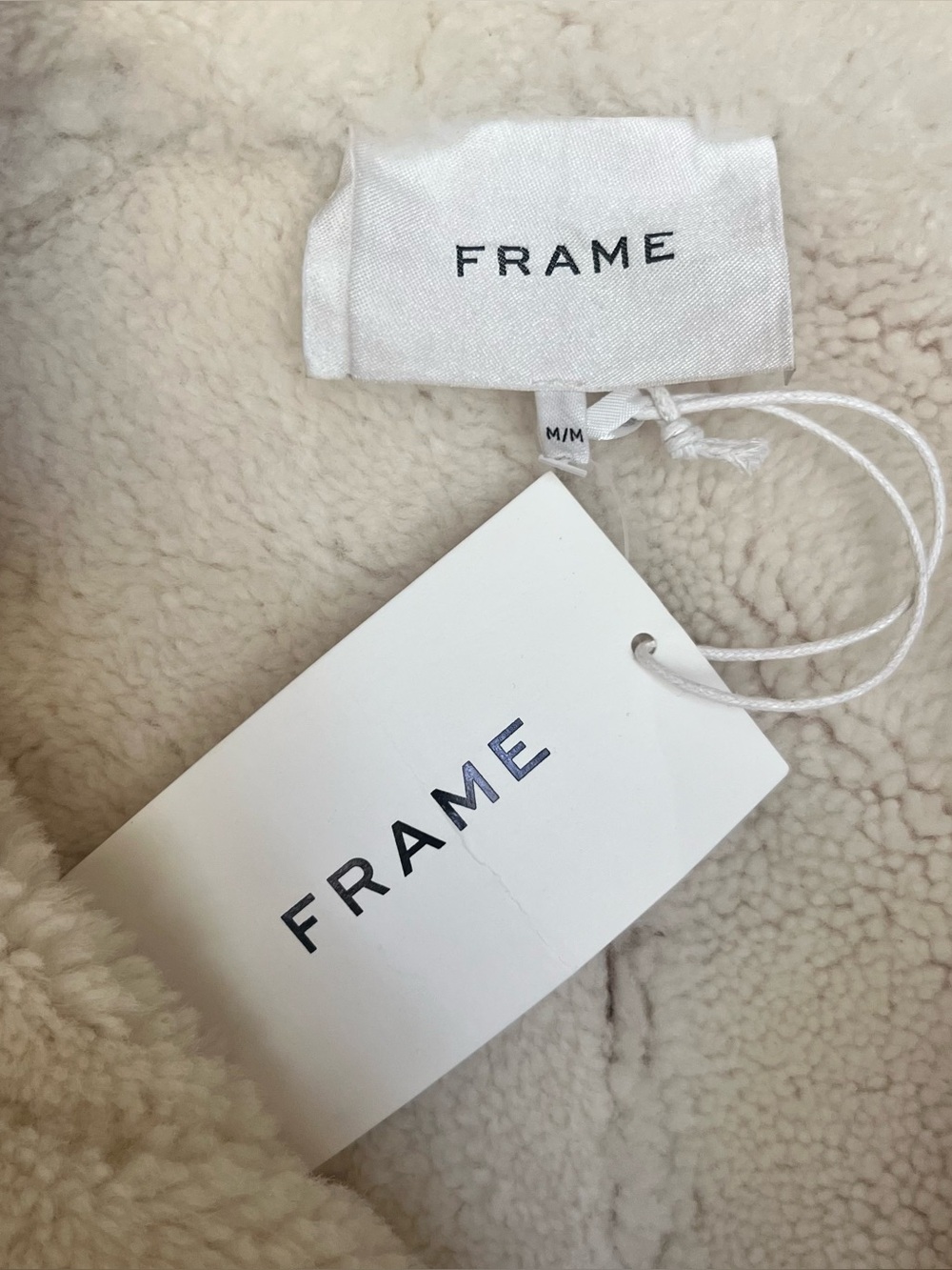 Frame Cropped Shearling Moto Jacket NEW - Picture 5 of 9